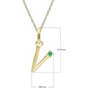 Preliminary Emerald Letter Necklace In 9ct Yellow Gold