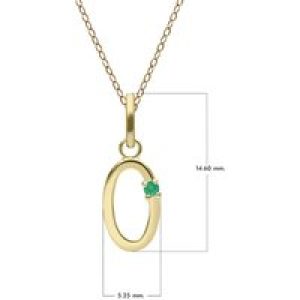 Preliminary Emerald Letter Necklace In 9ct Yellow Gold