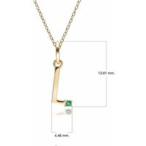 Preliminary Emerald Letter Necklace In 9ct Yellow Gold