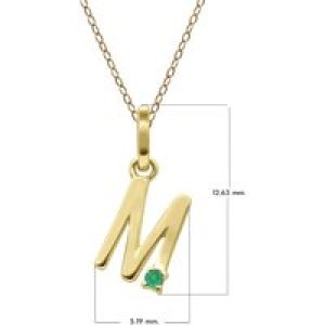 Preliminary Emerald Letter Necklace In 9ct Yellow Gold