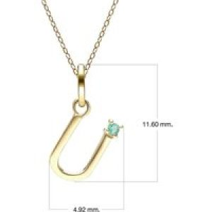 Preliminary Emerald Letter Necklace In 9ct Yellow Gold