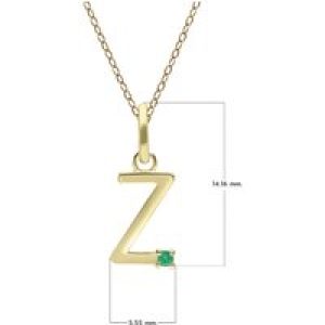 Preliminary Emerald Letter Necklace In 9ct Yellow Gold