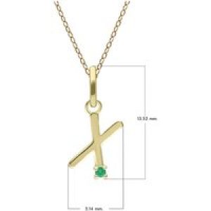 Preliminary Emerald Letter Necklace In 9ct Yellow Gold
