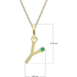 Preliminary Emerald Letter Necklace In 9ct Yellow Gold