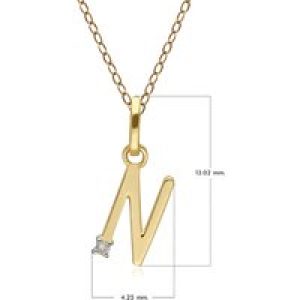 Preliminary Diamond Letter Necklace In 9ct Yellow Gold
