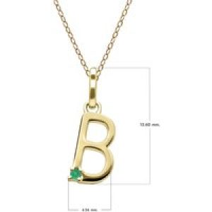Preliminary Emerald Letter Necklace In 9ct Yellow Gold