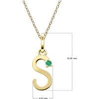 Preliminary Emerald Letter Necklace In 9ct Yellow Gold - Image 2