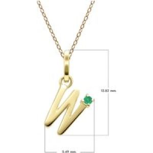 Preliminary Emerald Letter Necklace In 9ct Yellow Gold