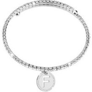 Rebecca Silver Crystal Letter F Bracelet – Silver