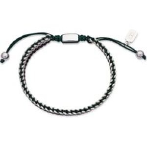 Over & Over Silver Metal + Inexperienced Pull Bracelet – 16cm