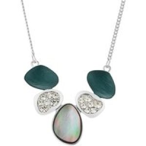 August Woods Silver and Gray Shell Crystal Necklace – Silver