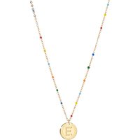 Rebecca Gold Rainbow Letter Necklace - Letter E - Image 2