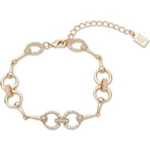 August Woods Gold Circle Crystal Hyperlink Bracelet – Gold