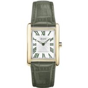 Accurist Ladies’s Rectangle Inexperienced Leather-based Watch – Gold