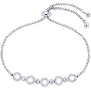 August Woods Silver Crystal Circle Pull Bracelet – Adjustable