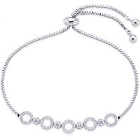 August Woods Silver Crystal Circle Pull Bracelet - Adjustable - Image 2