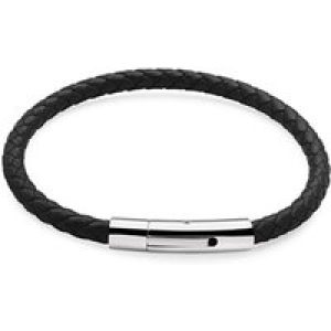 Over & Over Silver + Black Leather-based Bracelet – Silver