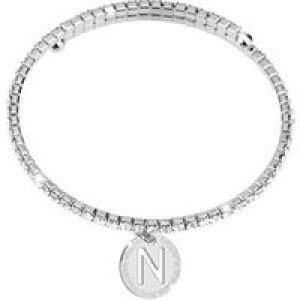 Rebecca Silver Crystal Letter N Bracelet – Silver
