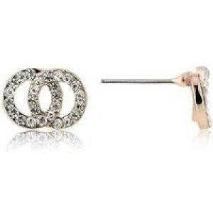 August Woods Rose Gold CZ Double Hyperlink Stud Earrings