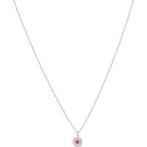 Argento Silver July Birthstone Halo Necklace – Silver