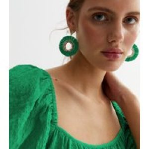 Inexperienced Fan Doorknocker Earrings New Glance