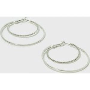 Silver Double Hoop Earrings New Glance