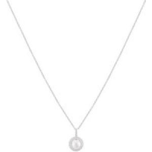 Argento Silver Crystal Pearl Halo Necklace – 925 Silver