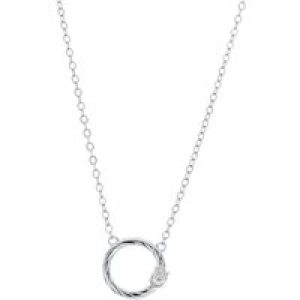 Argento Silver Delicacy Circle Crystal Necklace – Silver