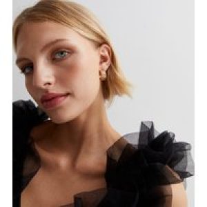 Gold Twisted Midi Hoop Earrings New Glance