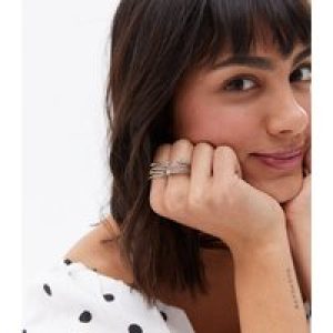 8 Pack Silver Gem Stacking Rings New Glance