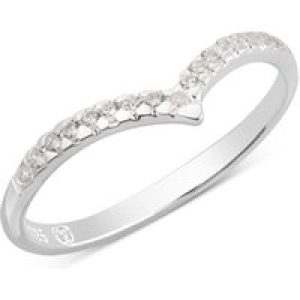 Argento Silver Crystal Wishbone Ring – 60