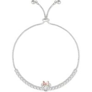 Disney Silver Rose Gold Minnie Tennis Slide Bracelet – Rose Gold