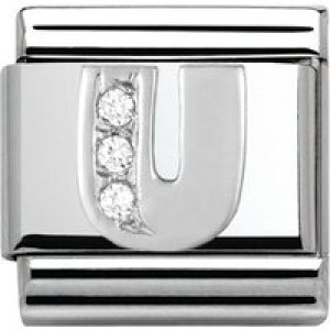 Nomination Silver Cubic Zirconia Letter Allure – U
