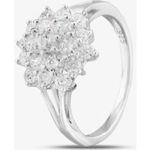 Sterling Silver & Cubic Zirconia Flower Cluster Ring DPR3598SIL-P