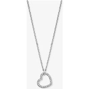 Angel Whisperer Silver Cubic Zirconia Open Heart Necklace ERN-HEARTSHINY-S-ZI