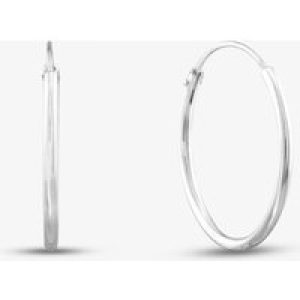 Sterling Silver Plain Hoop Earrings H036
