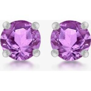 Sterling Silver 5mm Purple Crystal Stud Earrings 8.57.7469