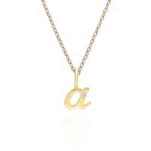 Alphabet Letter A Diamond pendant in 9ct Yellow Gold