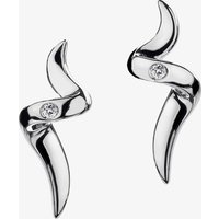 Hot Diamonds Go With The Flow Silver Diamond Spiral Earrings DE221 - Image 2