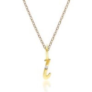 Alphabet Letter L Diamond pendant in 9ct Yellow Gold