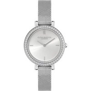 Olivia Burton Antique Bead Stainless Metal Mesh Watch