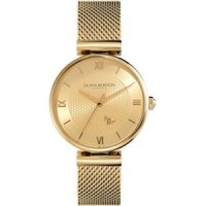 Olivia Burton Gold T-Bar Gentle Gold Dial Honeycomb and Bee Element Watch