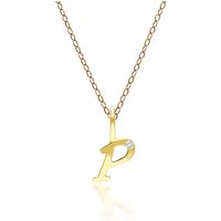 Alphabet Letter P Diamond pendant in 9ct Yellow Gold - Image 2