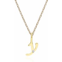 Alphabet Letter Y Diamond pendant in 9ct Yellow Gold - Image 2