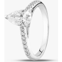 9ct White Gold Lab Grown 1.20ct Pear & Brilliant Cut Diamond Shoulder Set Solitaire Ring LGR35522-120 O - Image 2