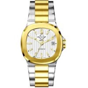 Gv2 Computerized Mens Potente White Dial Two Tone Gold Bracelet Watch – Silver & Gold – One Measurement