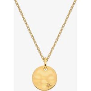 Hot Diamonds Lunar 18ct Gold Plated Diamond Hammered Pendant Necklace DP837