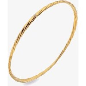 Hot Diamonds Entwine 18ct Gold Plated Diamond Woven Bangle Bangle DL640
