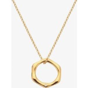 Hot Diamonds Fluid 18ct Gold Plated Diamond Hexagon Pendant Necklace DP904