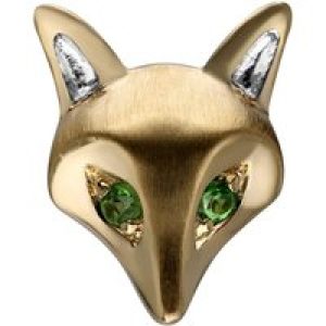 Gardenia Tsavorite Fox Pin In 9ct Yellow Gold